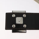 FENDI Mamma Baguette Shoulder Bag Canvas White Silver Auth 178935-18