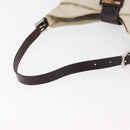 FENDI Mamma Baguette Shoulder Bag Canvas White Silver Auth 178935-7
