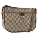 GUCCI GG Supreme Web Sherry Line Bag PVC Beige Gold 89 02 077 Auth 178937-1