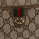 GUCCI GG Supreme Web Sherry Line Bag PVC Beige Gold 89 02 077 Auth 178937-14