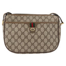 GUCCI GG Supreme Web Sherry Line Bag PVC Beige Gold 89 02 077 Auth 178937-2