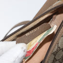 GUCCI GG Supreme Web Sherry Line Bag PVC Beige Gold 89 02 077 Auth 178937-23