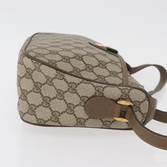 GUCCI GG Supreme Web Sherry Line Bag PVC Beige Gold 89 02 077 Auth 178937