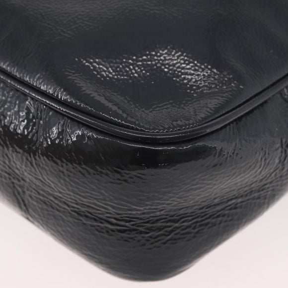 GUCCI Soho Shoulder Bag Patent leather Navy Gold 308364 Auth 178938A