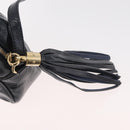 GUCCI Soho Shoulder Bag Patent leather Navy Gold 308364 Auth 178938A-14
