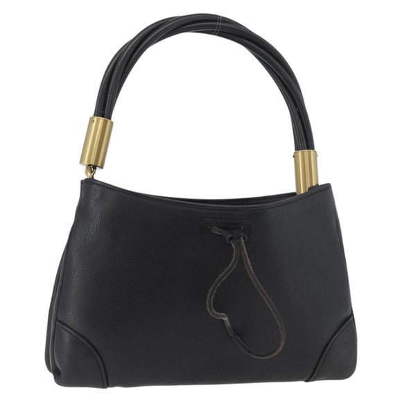 GUCCI Shoulder Bag Leather Black Gold 108964 Auth 178939V