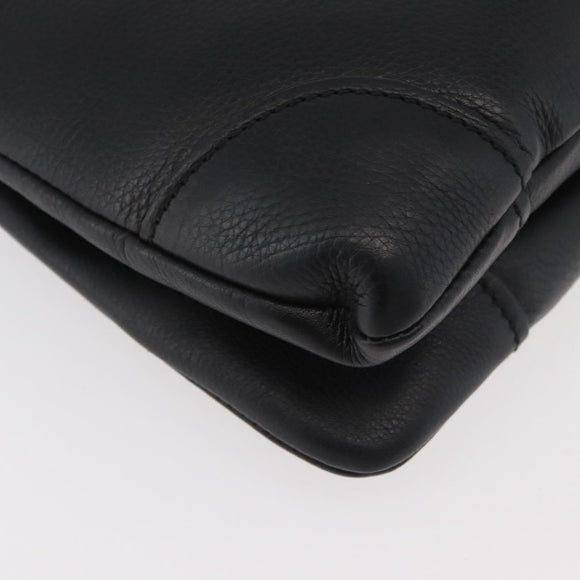GUCCI Shoulder Bag Leather Black Gold 108964 Auth 178939V