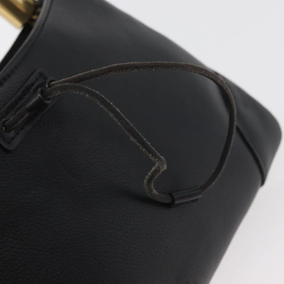 GUCCI Shoulder Bag Leather Black Gold 108964 Auth 178939V