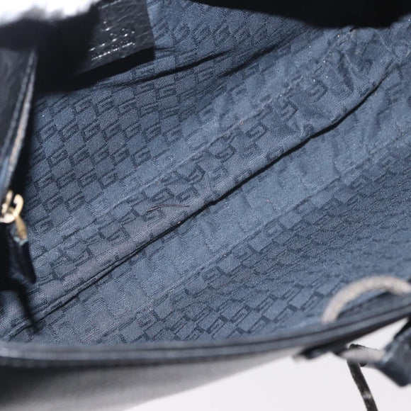 GUCCI Shoulder Bag Leather Black Gold 108964 Auth 178939V