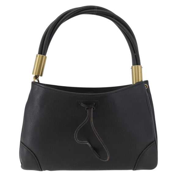 GUCCI Shoulder Bag Leather Black Gold 108964 Auth 178939V