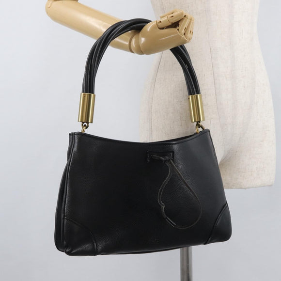 GUCCI Shoulder Bag Leather Black Gold 108964 Auth 178939V
