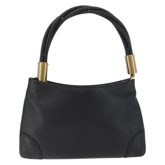 GUCCI Shoulder Bag Leather Black Gold 108964 Auth 178939V