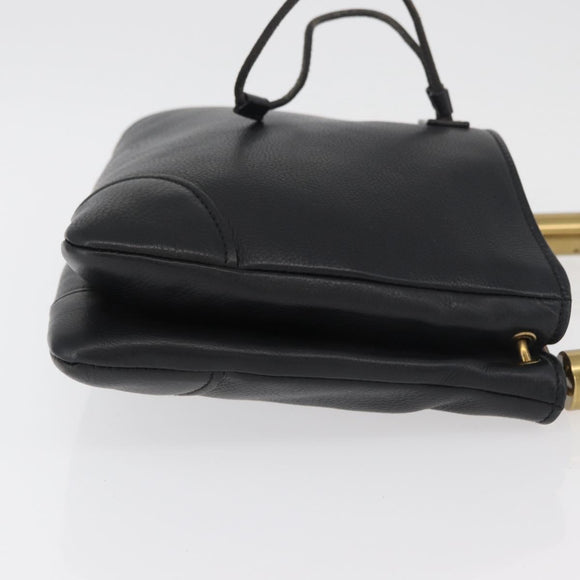 GUCCI Shoulder Bag Leather Black Gold 108964 Auth 178939V