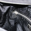 PRADA Hand Bag Nylon 2way Black Silver Auth 178940-24