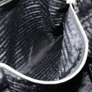 PRADA Hand Bag Nylon 2way Black Silver Auth 178940-25
