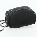 PRADA Hand Bag Nylon 2way Black Silver Auth 178940-3