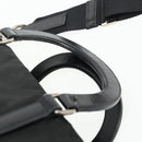PRADA Hand Bag Nylon 2way Black Silver Auth 178940-14