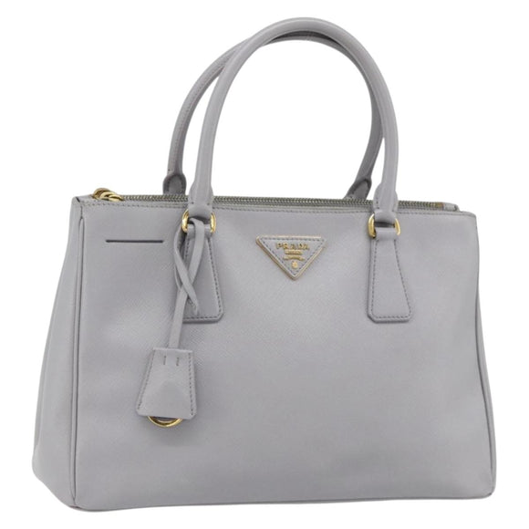PRADA Galleria Hand Bag Safiano leather Gold Purple gray Auth 178941A