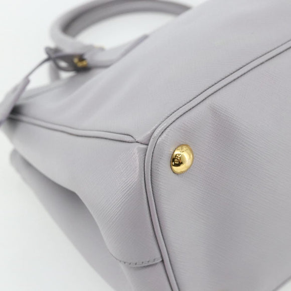 PRADA Galleria Hand Bag Safiano leather Gold Purple gray Auth 178941A