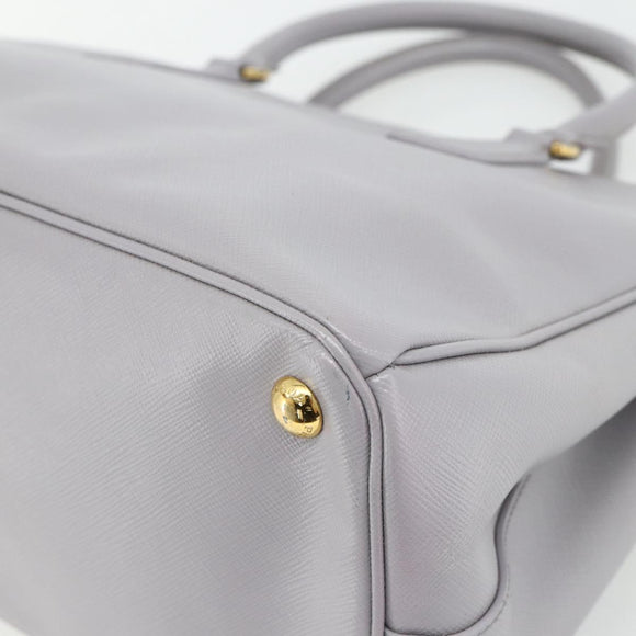 PRADA Galleria Hand Bag Safiano leather Gold Purple gray Auth 178941A