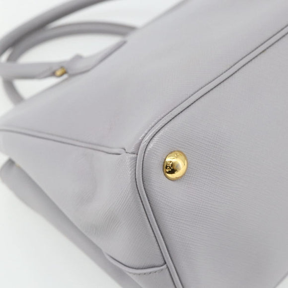 PRADA Galleria Hand Bag Safiano leather Gold Purple gray Auth 178941A