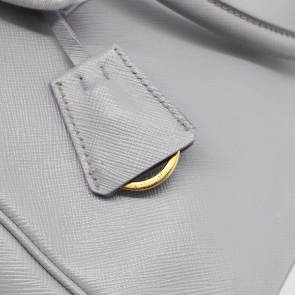 PRADA Galleria Hand Bag Safiano leather Gold Purple gray Auth 178941A