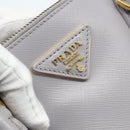 PRADA Galleria Hand Bag Safiano leather Gold Purple gray Auth 178941A-17