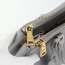 PRADA Galleria Hand Bag Safiano leather Gold Purple gray Auth 178941A-18