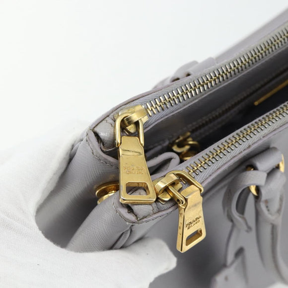 PRADA Galleria Hand Bag Safiano leather Gold Purple gray Auth 178941A