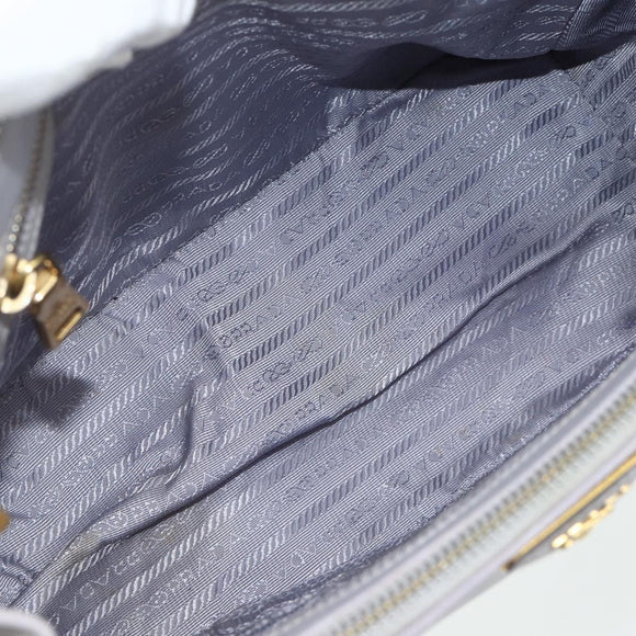 PRADA Galleria Hand Bag Safiano leather Gold Purple gray Auth 178941A