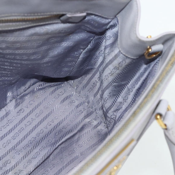 PRADA Galleria Hand Bag Safiano leather Gold Purple gray Auth 178941A