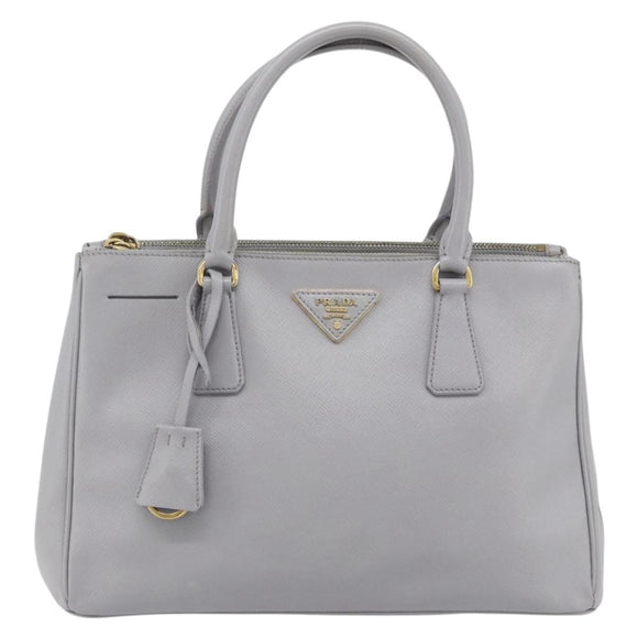 PRADA Galleria Hand Bag Safiano leather Gold Purple gray Auth 178941A