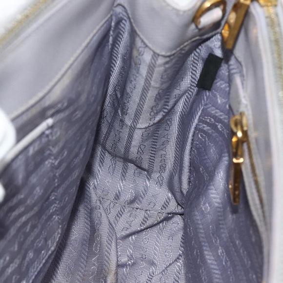 PRADA Galleria Hand Bag Safiano leather Gold Purple gray Auth 178941A