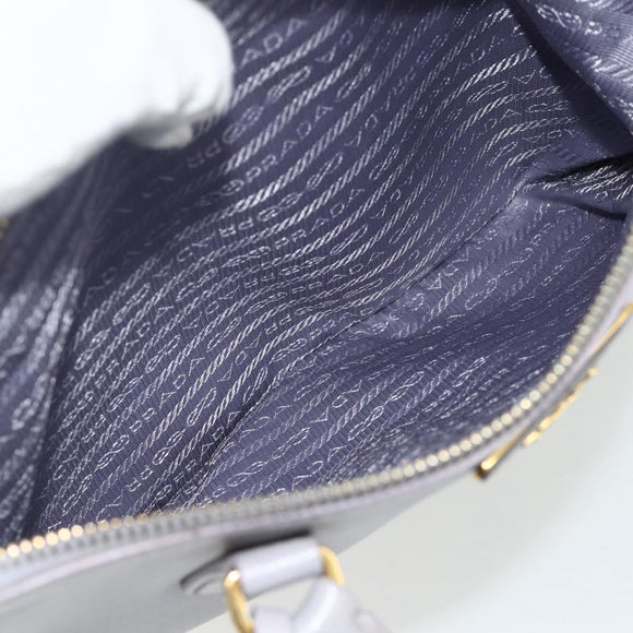 PRADA Galleria Hand Bag Safiano leather Gold Purple gray Auth 178941A