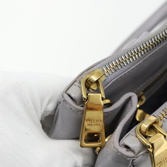 PRADA Galleria Hand Bag Safiano leather Gold Purple gray Auth 178941A