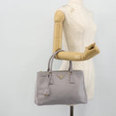 PRADA Galleria Hand Bag Safiano leather Gold Purple gray Auth 178941A-28
