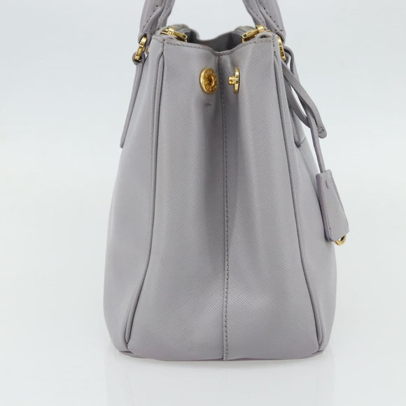 PRADA Galleria Hand Bag Safiano leather Gold Purple gray Auth 178941A