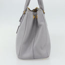 PRADA Galleria Hand Bag Safiano leather Gold Purple gray Auth 178941A-4