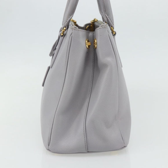 PRADA Galleria Hand Bag Safiano leather Gold Purple gray Auth 178941A
