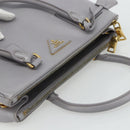PRADA Galleria Hand Bag Safiano leather Gold Purple gray Auth 178941A-6