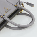 PRADA Galleria Hand Bag Safiano leather Gold Purple gray Auth 178941A-7