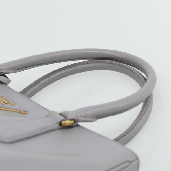 PRADA Galleria Hand Bag Safiano leather Gold Purple gray Auth 178941A