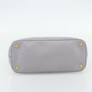 PRADA Galleria Hand Bag Safiano leather Gold Purple gray Auth 178941A-5
