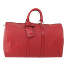 LOUIS VUITTON Epi Keepall 45 Boston Bag Red M42977 LV Auth 178945A-1