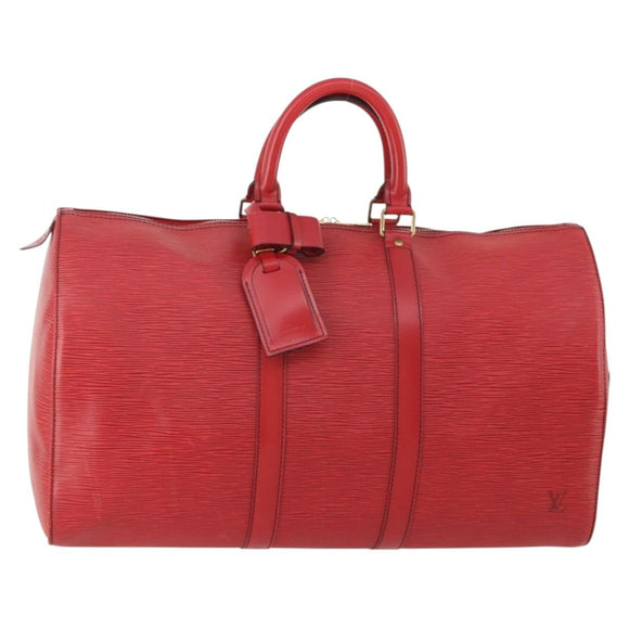 LOUIS VUITTON Epi Keepall 45 Boston Bag Red M42977 LV Auth 178945A
