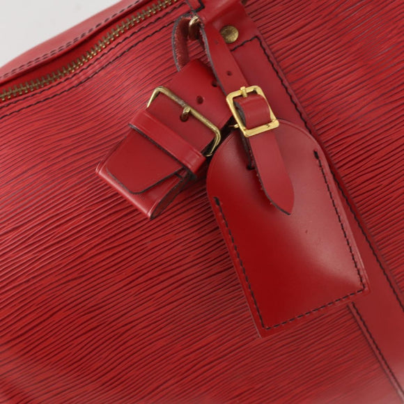LOUIS VUITTON Epi Keepall 45 Boston Bag Red M42977 LV Auth 178945A