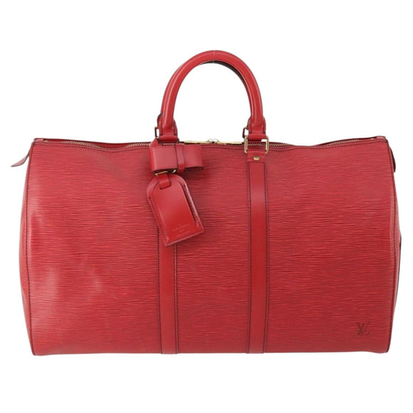 LOUIS VUITTON Epi Keepall 45 Boston Bag Red M42977 LV Auth 178945A