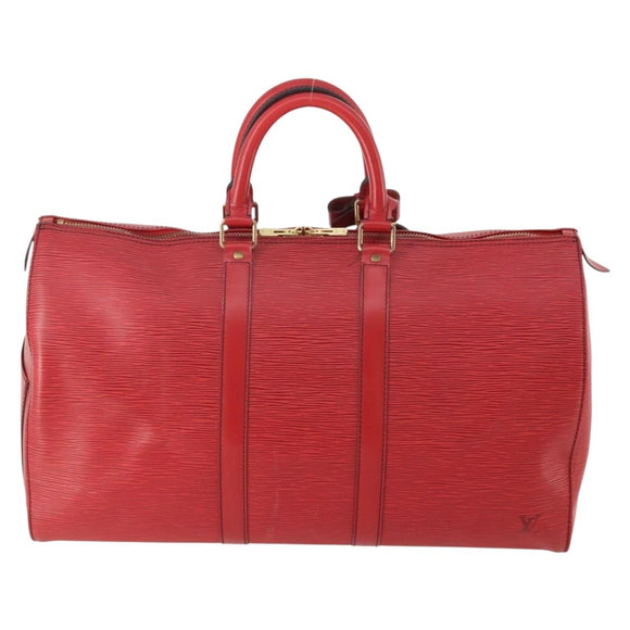 LOUIS VUITTON Epi Keepall 45 Boston Bag Red M42977 LV Auth 178945A
