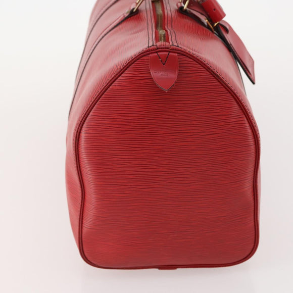 LOUIS VUITTON Epi Keepall 45 Boston Bag Red M42977 LV Auth 178945A