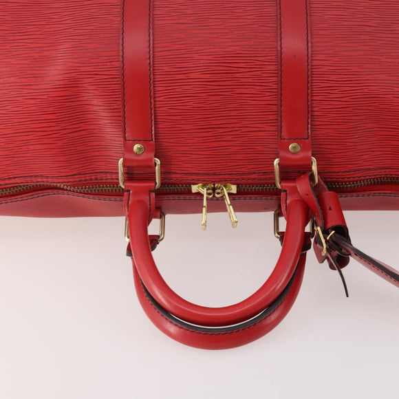 LOUIS VUITTON Epi Keepall 45 Boston Bag Red M42977 LV Auth 178945A